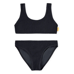Molo - Traje de baño a rayas Nola Crepe Fibra reciclada | Negro