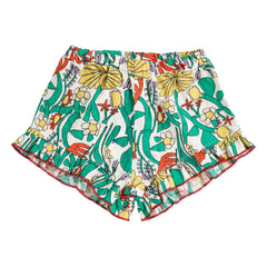 Bobo Choses - Short de bebé con volantes y estampado floral de algodón orgánico | Crudo