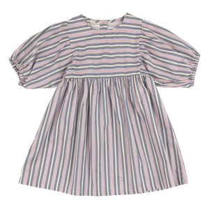 Babe & Tess - Vestido Aurora de rayas | Azul celeste