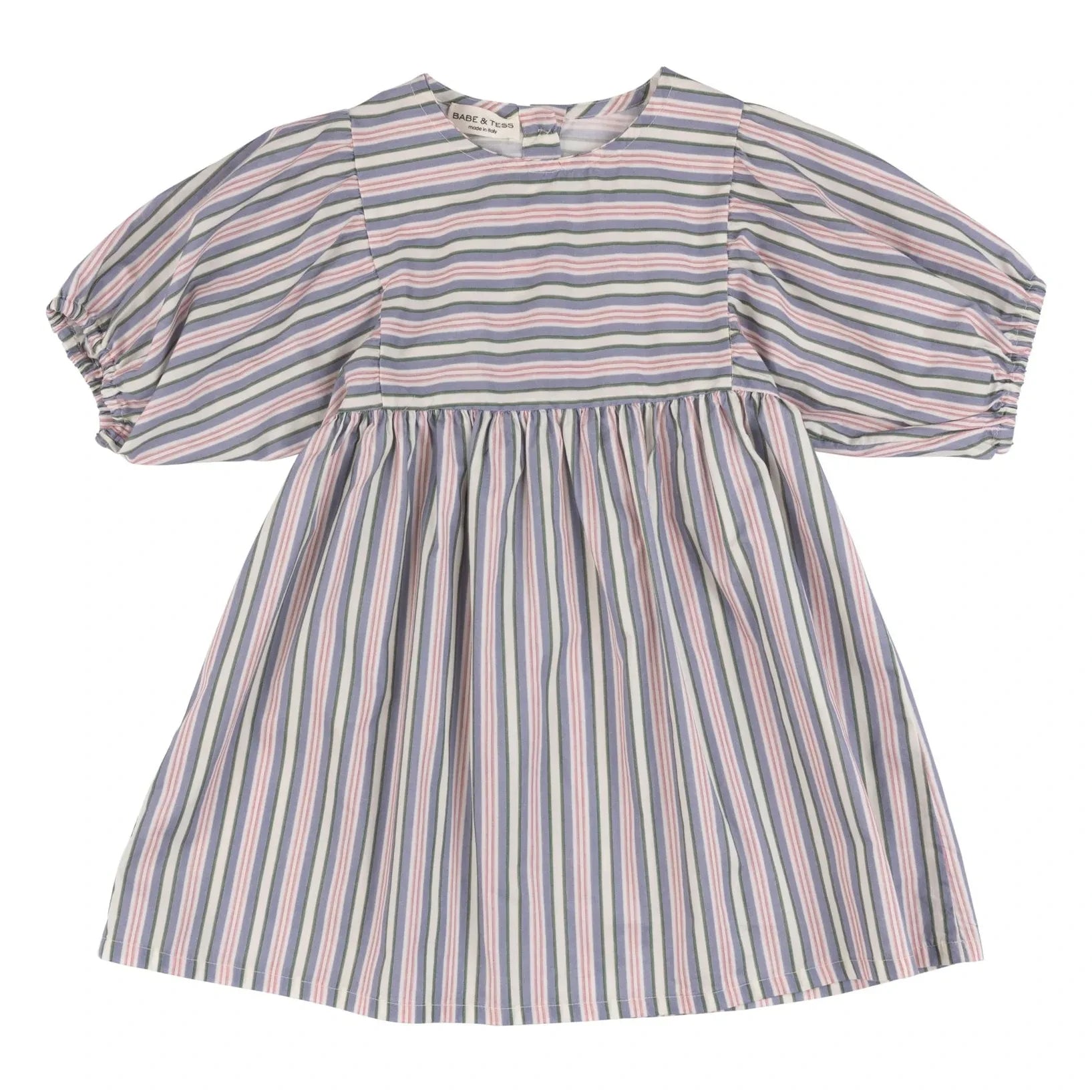 Babe & Tess - Vestido Aurora de rayas | Azul celeste