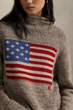 Polo Ralph Lauren jersey de mujer de cuello vuelto bajo de lana