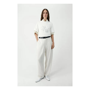 Cordera - Camiseta de algodón orgánico bordado | Blanco