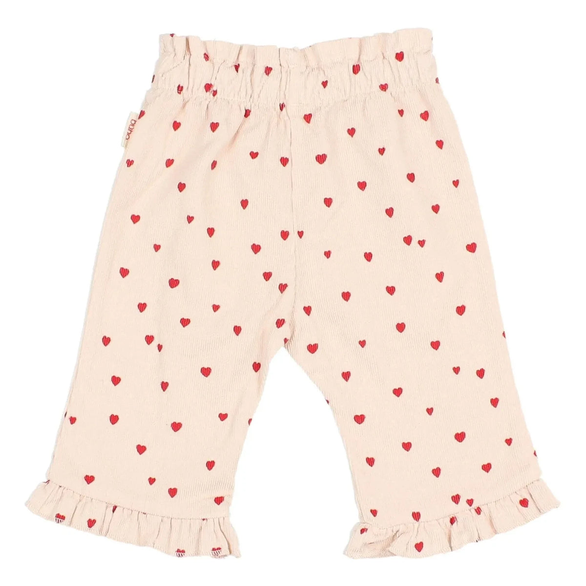 Búho - Pantalón Mini Corazones con Volantes | Rosa claro