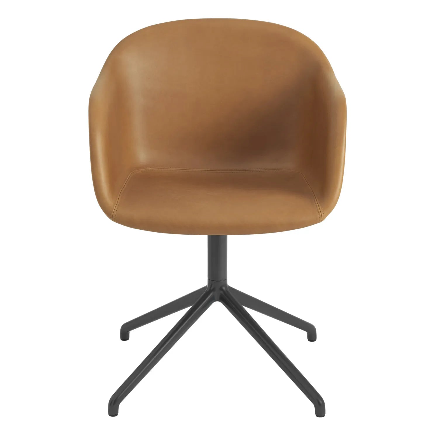 Muuto - Silla con Reposabrazos Fiber Piel | Cognac