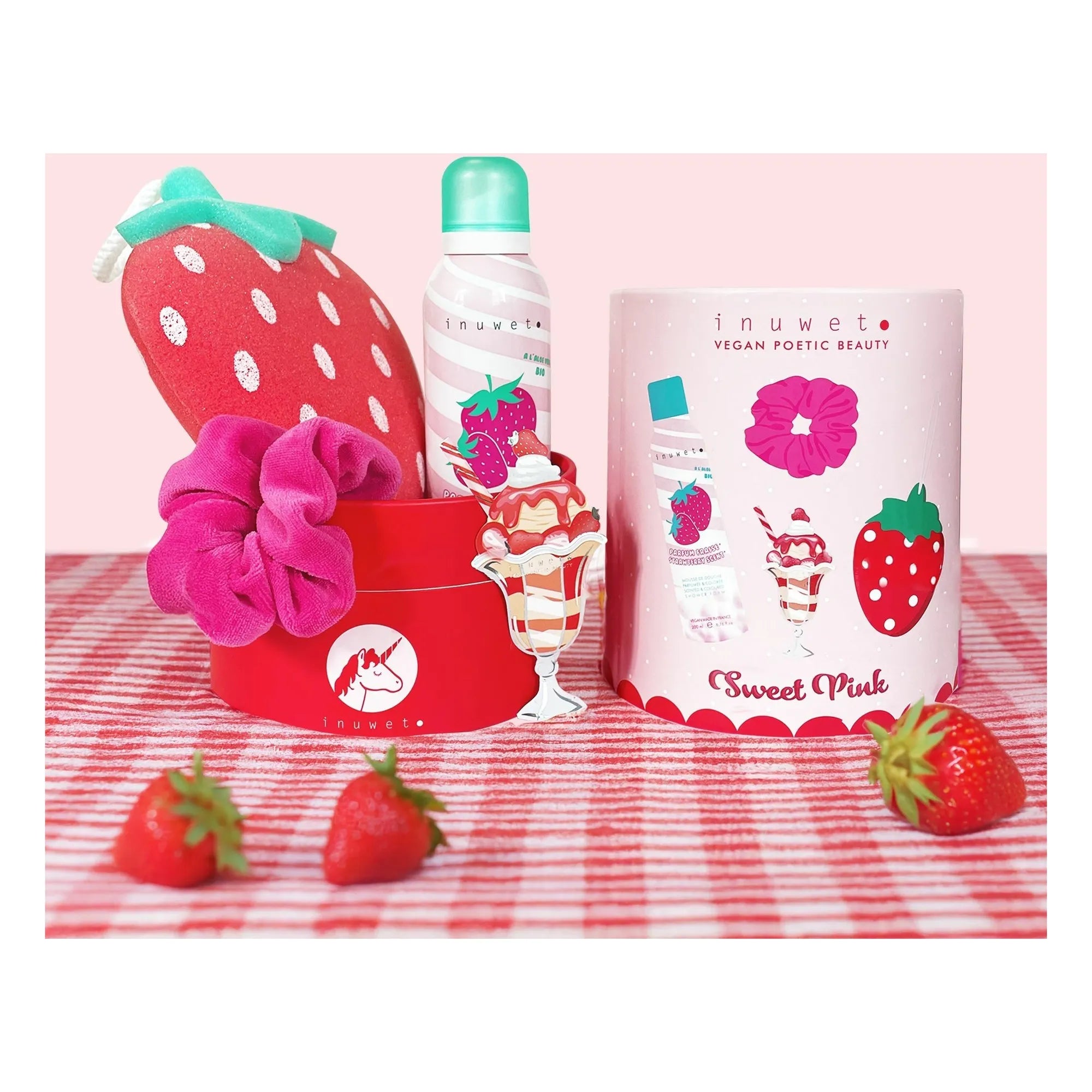 Inuwet - Caja de baño divertida de fresa
