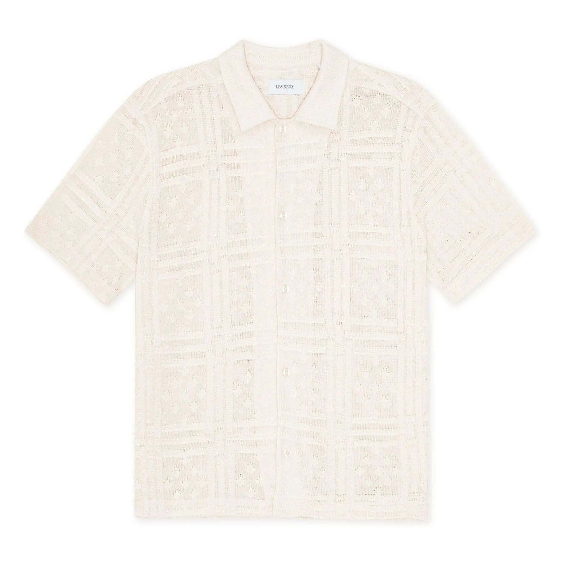 Les Deux - Camisa de manga corta de algodón de punto Hector | Blanco
