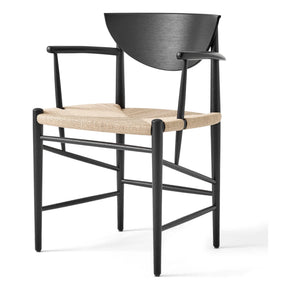 & Tradition - Silla de madera maciza con reposabrazos HM4 | Roble negro