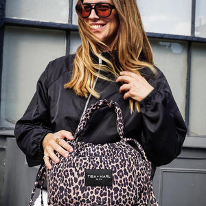 TIBA + MARL Mini Luna Drawstring Stroller Bag - Leopard-Stroller Organisers-Leopard- | Natural Baby Shower
