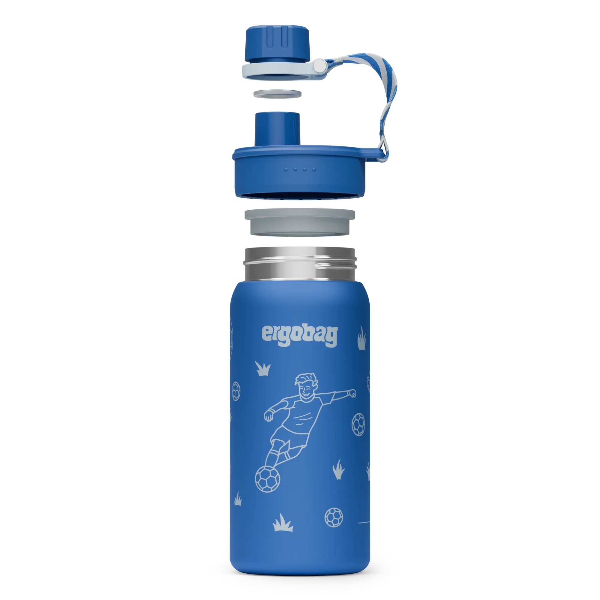 Ergobag - Botella de Acero Inoxidable Fútbol
