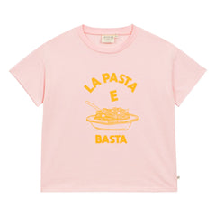 Arsène et Les Pipelettes - Camiseta de algodón orgánico La Pasta E Basta | Rosa claro