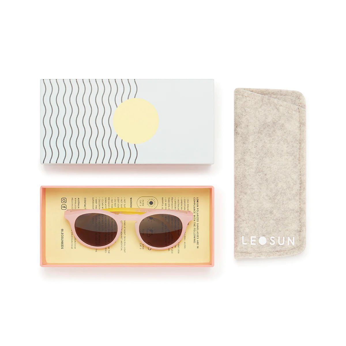 Leosun - Gafas de sol polarizadas de forro polar suave de color rosa UV400 para niños de 3 a 8 años