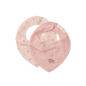 Little Dutch Bandana Bib Set of 2 - Pure Blossom-Bibs-Pure Blossom-One Size | Natural Baby Shower