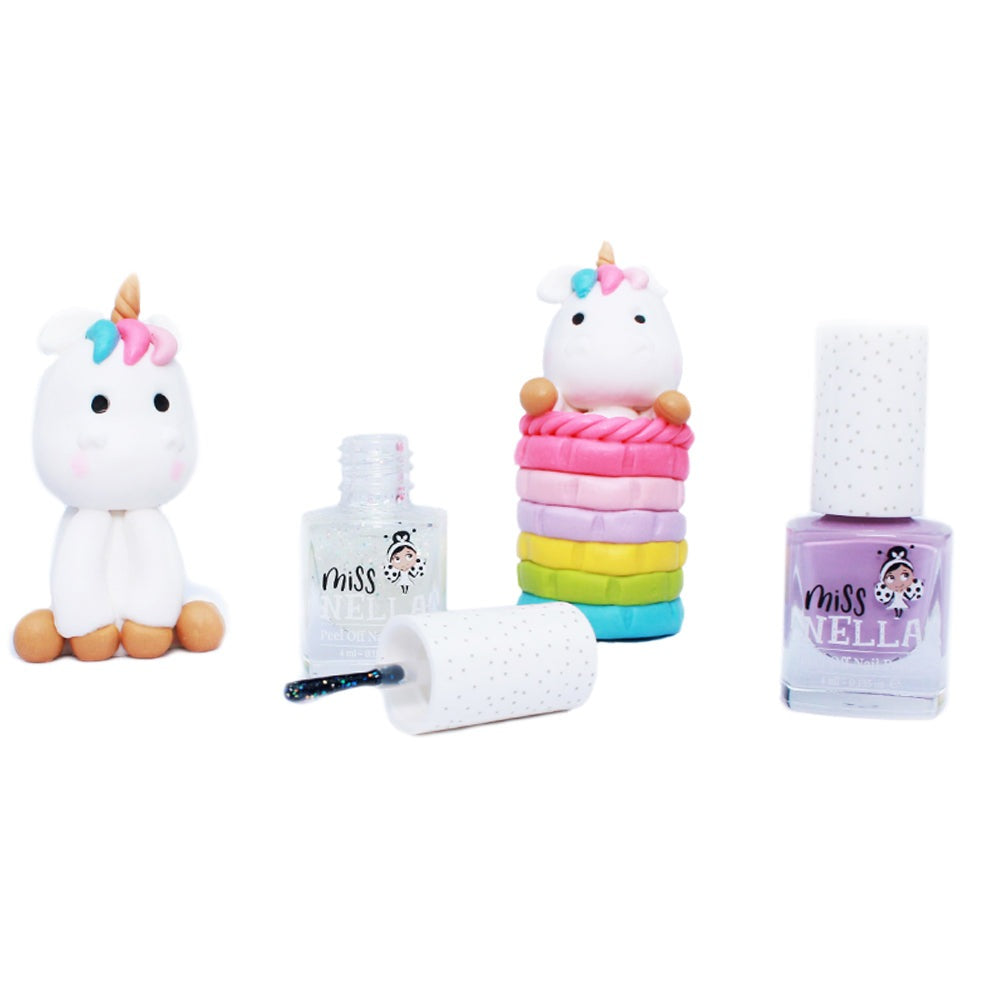 Miss Nella - Nubes de confeti: Esmalte de uñas pelable con purpurina