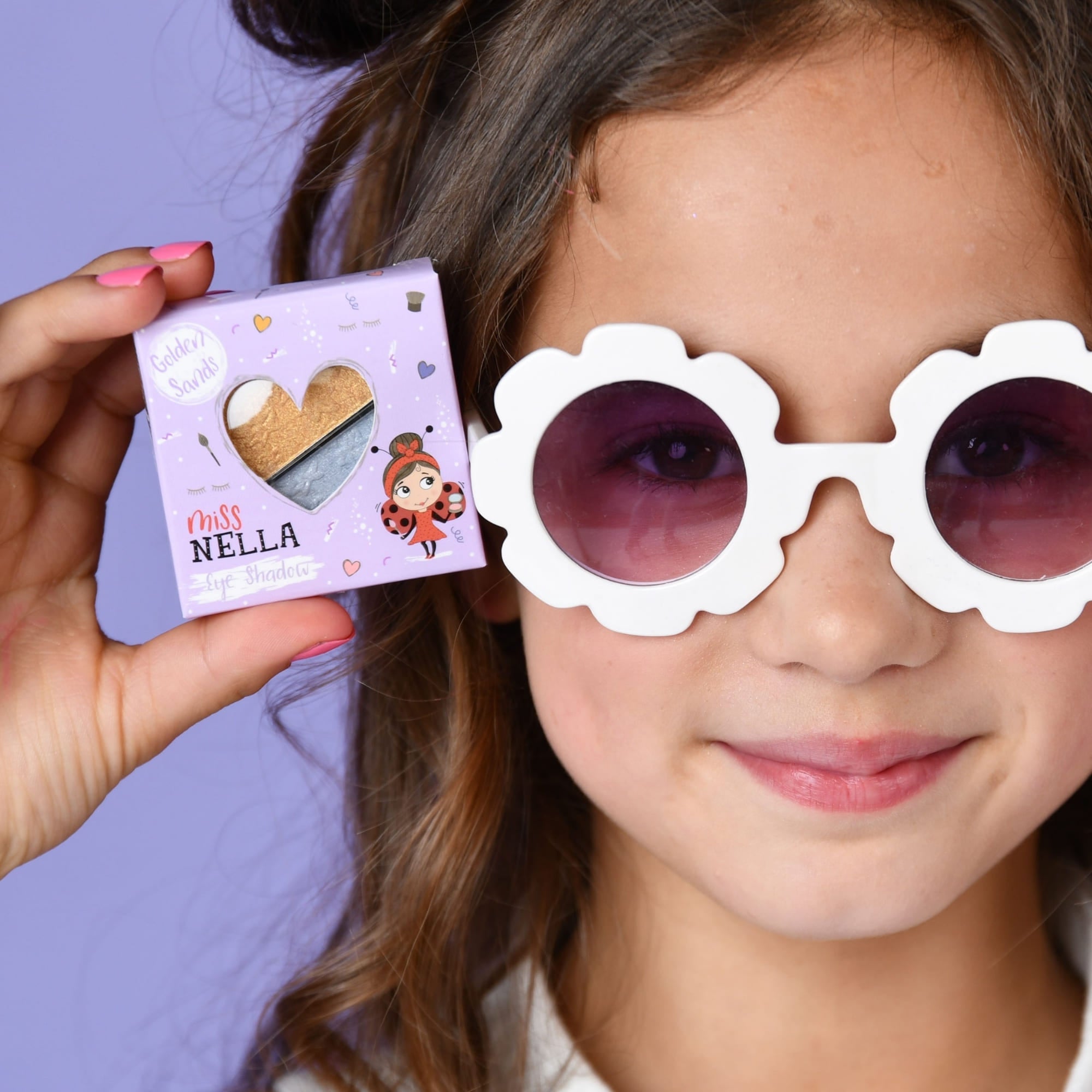 Miss Nella - Sombra de Ojos Dorada No Tóxica para Niños, 2 unidades