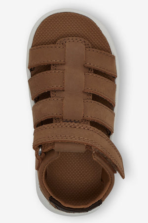 Next - Sandalias de pescador de piel auténtica ligera para niños, color marrón - 28