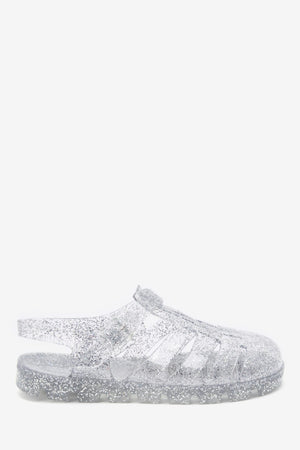 Next - Sandalia infantil con purpurina plateada con gelatina - 34.5