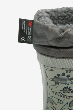 Next - Botas de invierno de dinosaurio gris con pelo para niño - 33