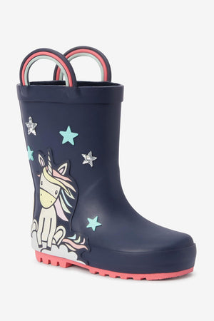 Next - Botas de invierno y agua de unicornio azul marino para niña - 30.5