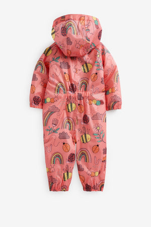 Next - Chubasquero infantil con estampado de personajes rosa coral - 4-5 años
