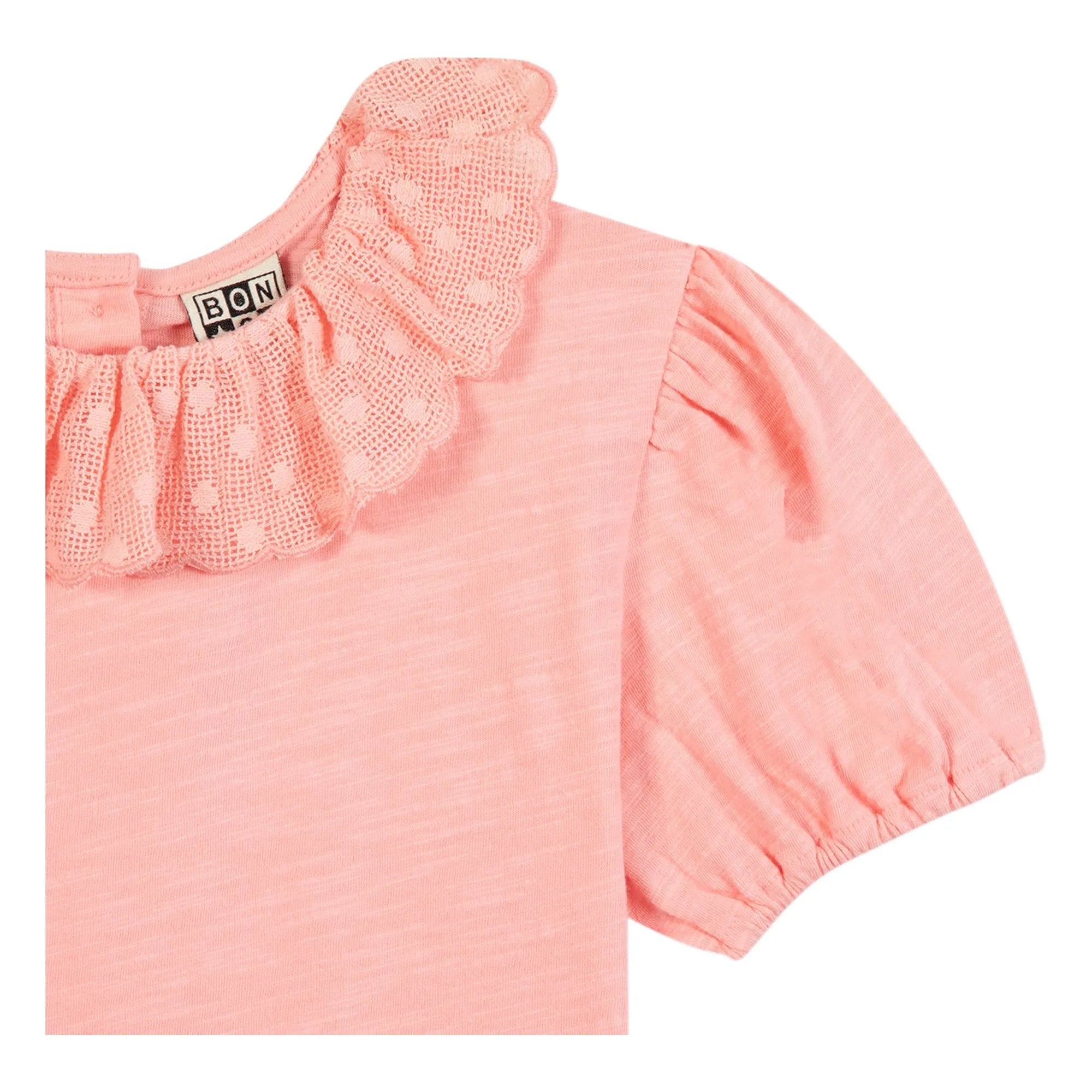 Bonton - Camiseta con cuello bordado Niris | Rosa empolvado