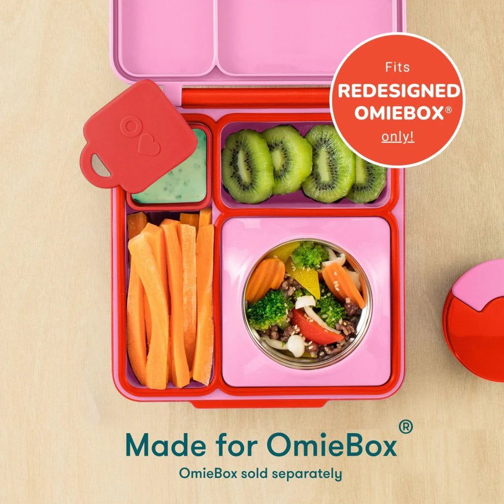 Recipientes interiores OmieBox Bento Box, 2 unidades, rojo y amarillo