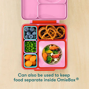 Recipientes interiores OmieBox Bento Box, 2 unidades, rojo y amarillo