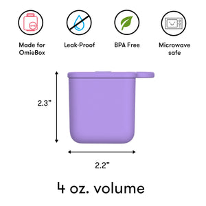 Omiebox - Recipientes divisores para fiambrera (2 unidades, morado/naranja)