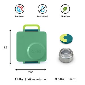 OmieBox - Fiambrera bento con aislamiento térmico, color verde