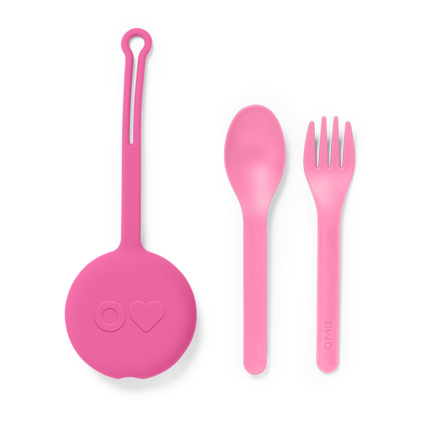 Omiebox - OmiePod Set de tenedor y cuchara de silicona con burbujas de colores