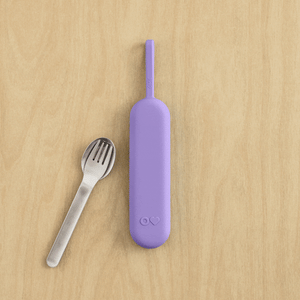 Omiebox - OmiePod UP Set de Tenedor y Cuchara de Silicona Violeta