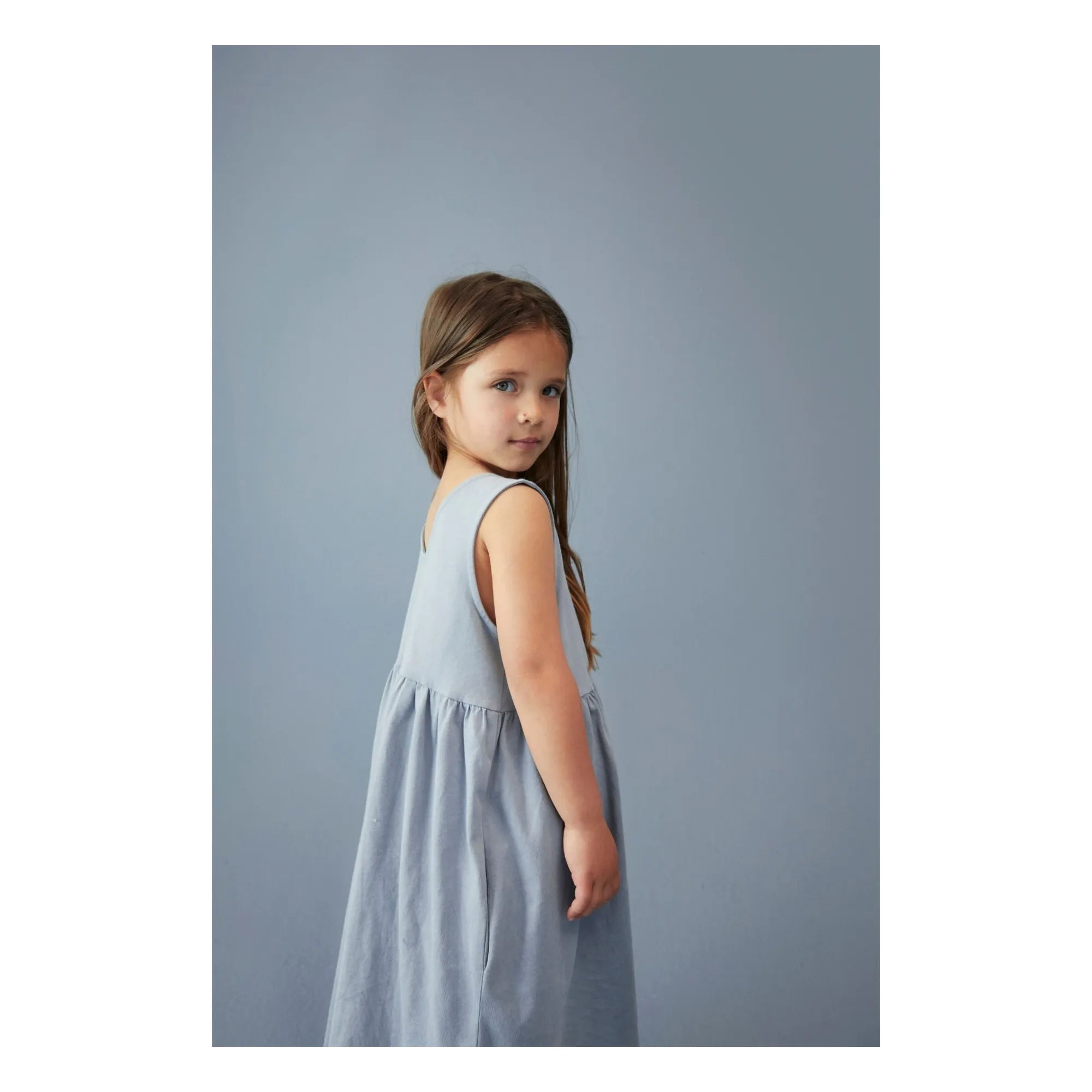 Gray Label - Vestido con botones de algodón orgánico | Azul hielo