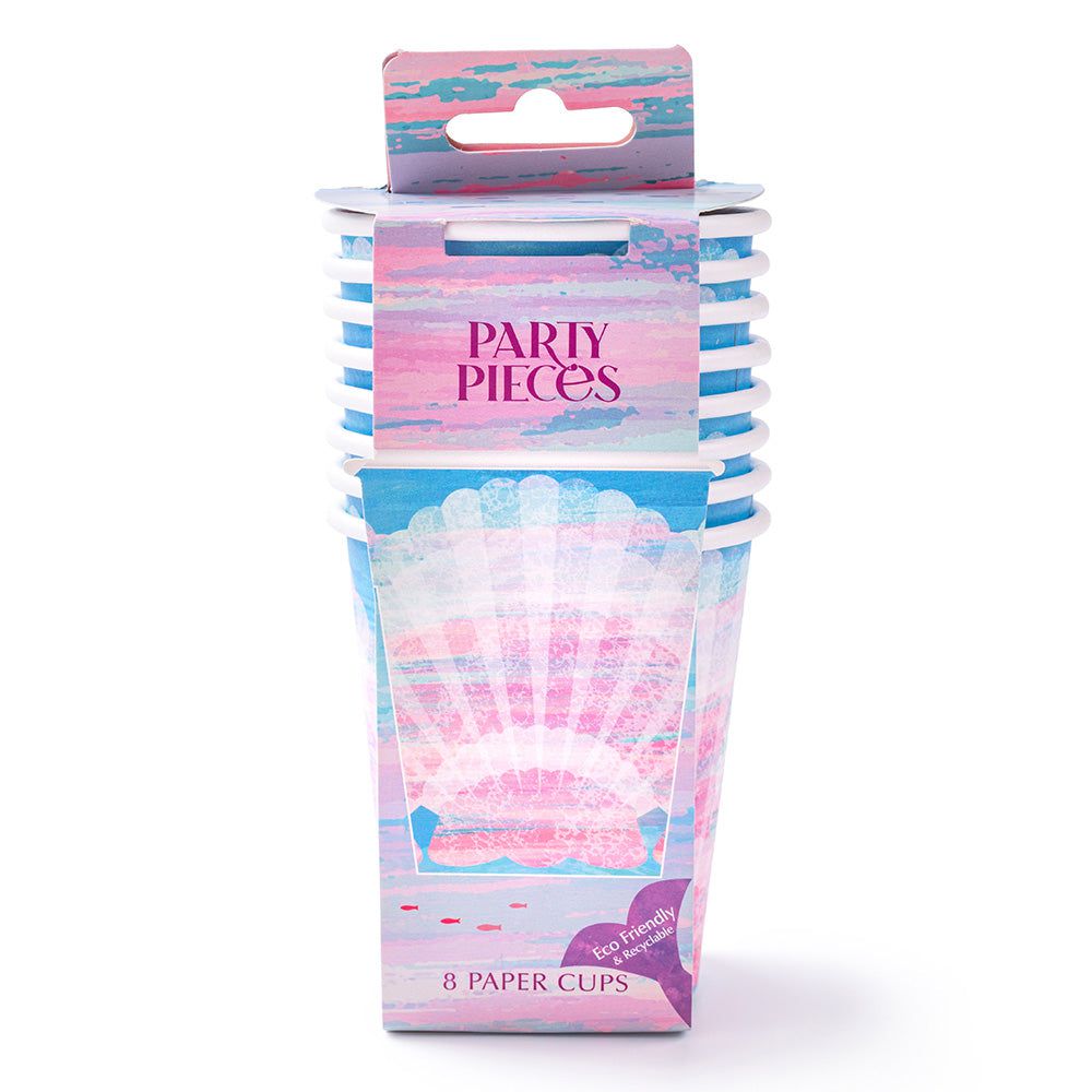 Party Pieces - Vasos de Cartón Sirena (8 unidades)