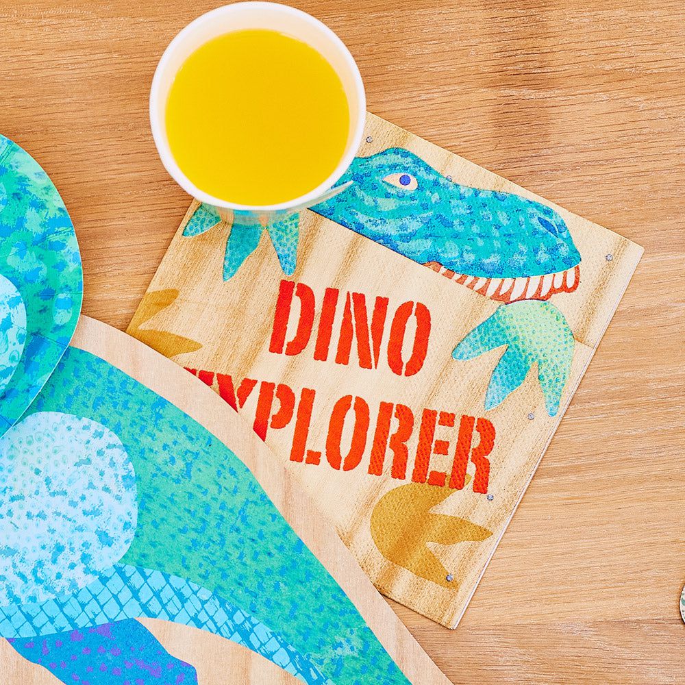 Party Pieces - Servilletas de Fiesta Dino Explorador, 16 unidades