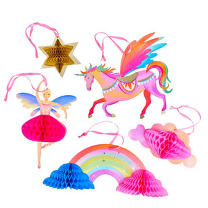 Party Pieces - Decoración colgante de unicornio de 5 piezas para fiesta