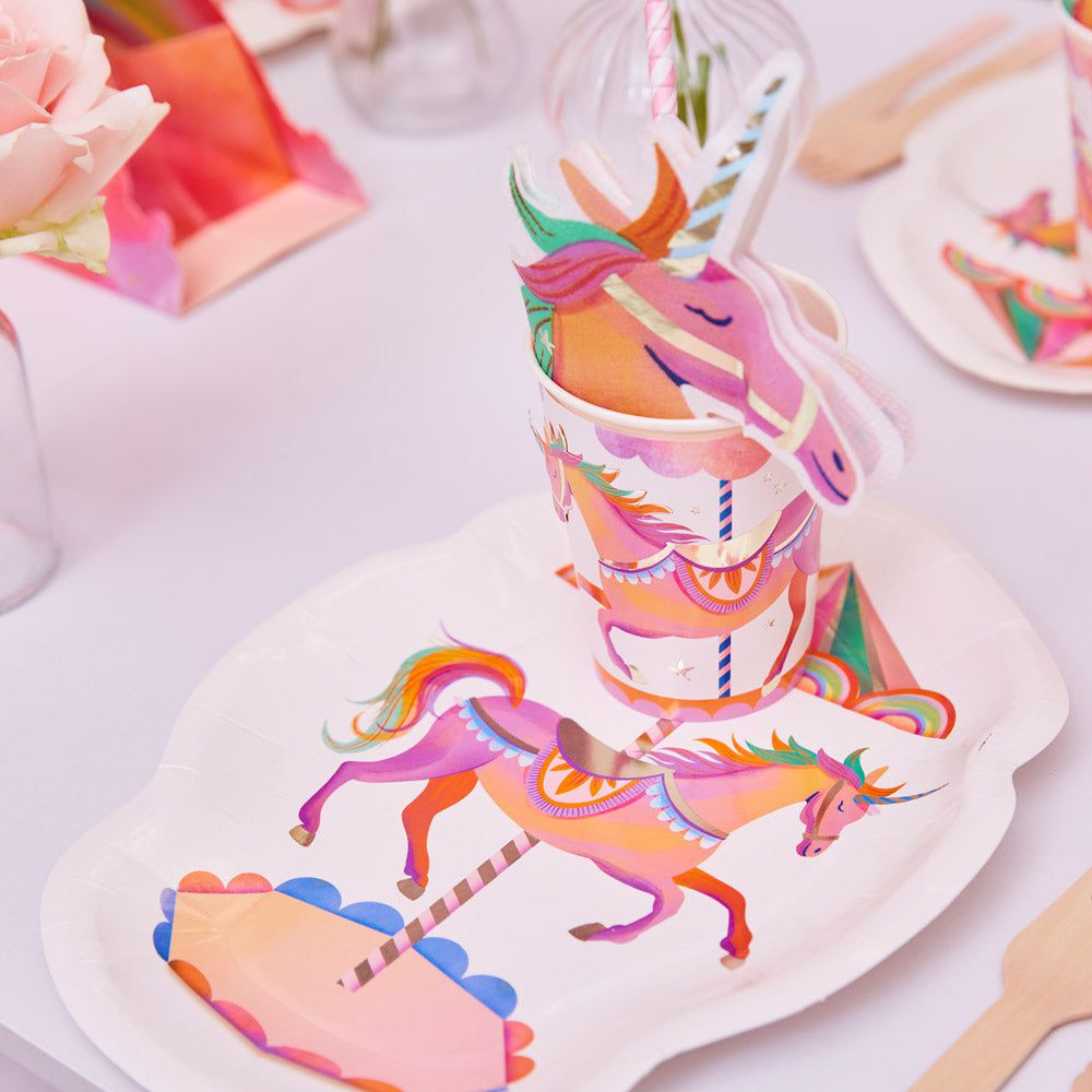 Party Pieces - Plato de cartón Unicornio (Paquete de 8)