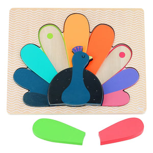 Vilac - Rompecabezas de emparejar formas de pavo real - Andy Westface