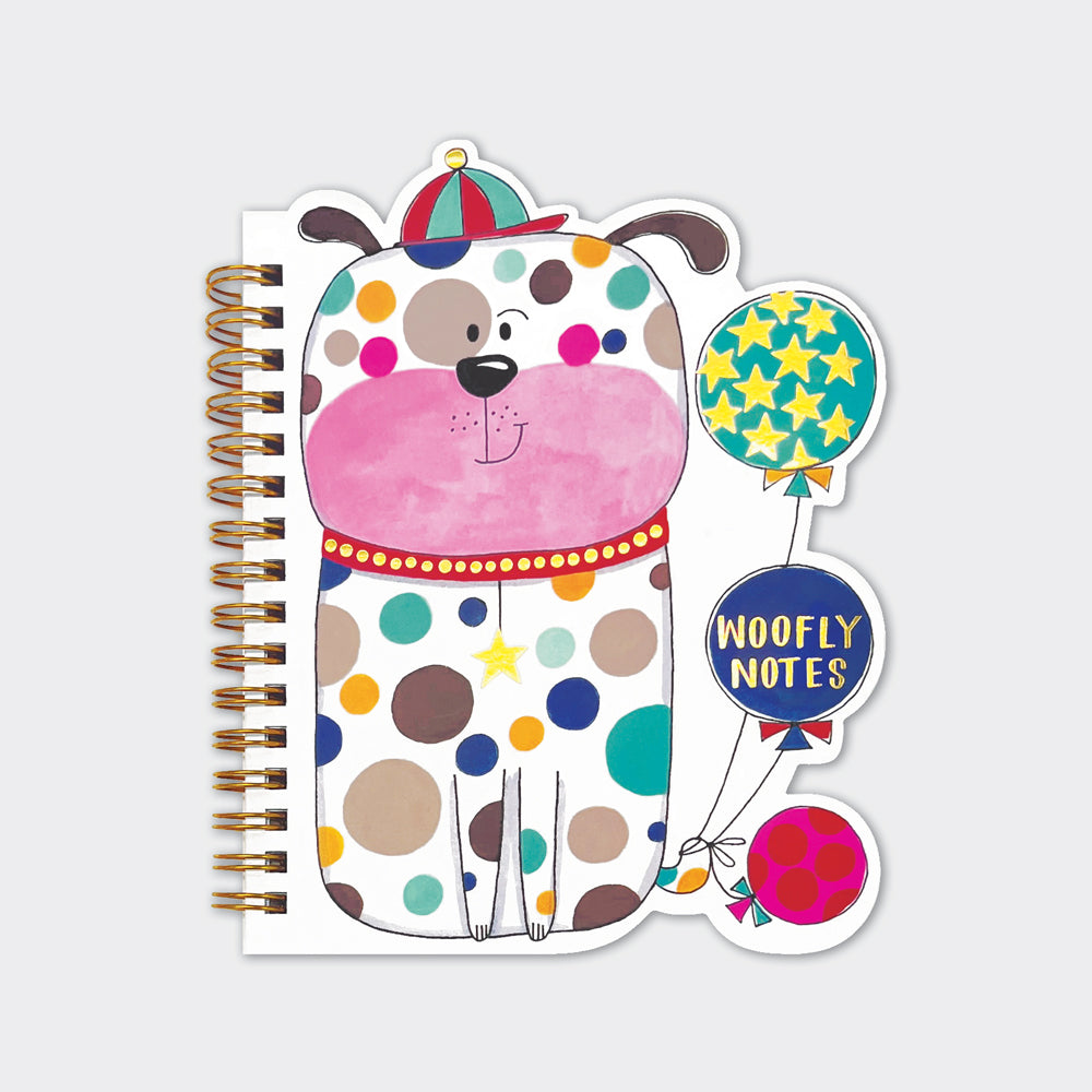 Rachel Ellen - Cuaderno de tapa dura en forma de perro moteado