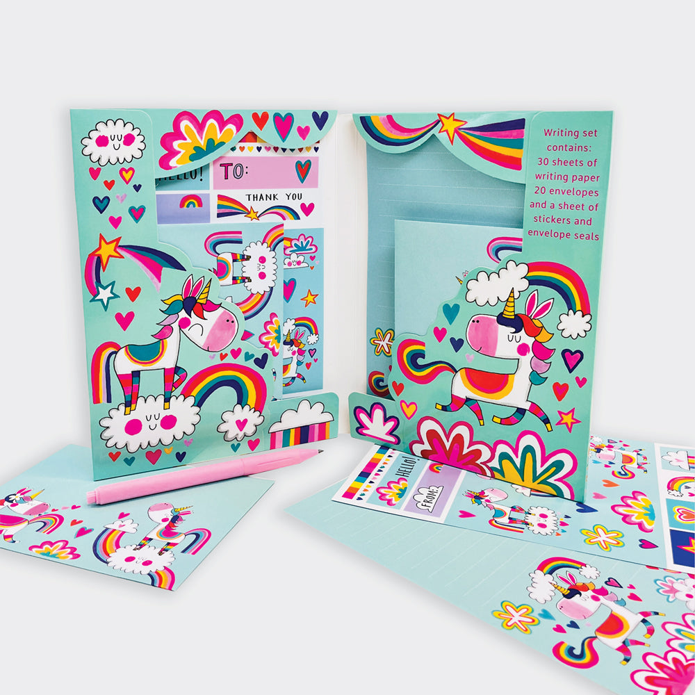 Rachel Ellen - Set de escritura Unicornio arcoíris