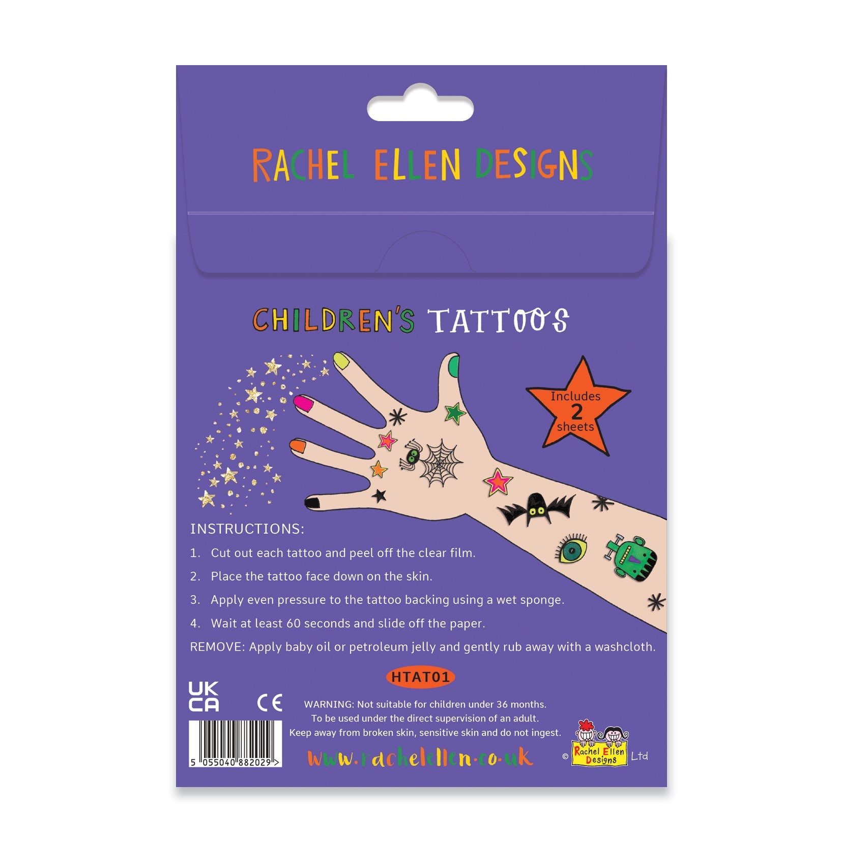 Rachel Ellen - Tatuajes temporales infantiles de Halloween espeluznantes