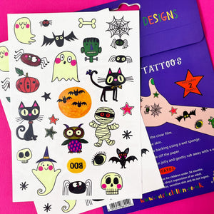 Rachel Ellen - Tatuajes temporales infantiles de Halloween espeluznantes