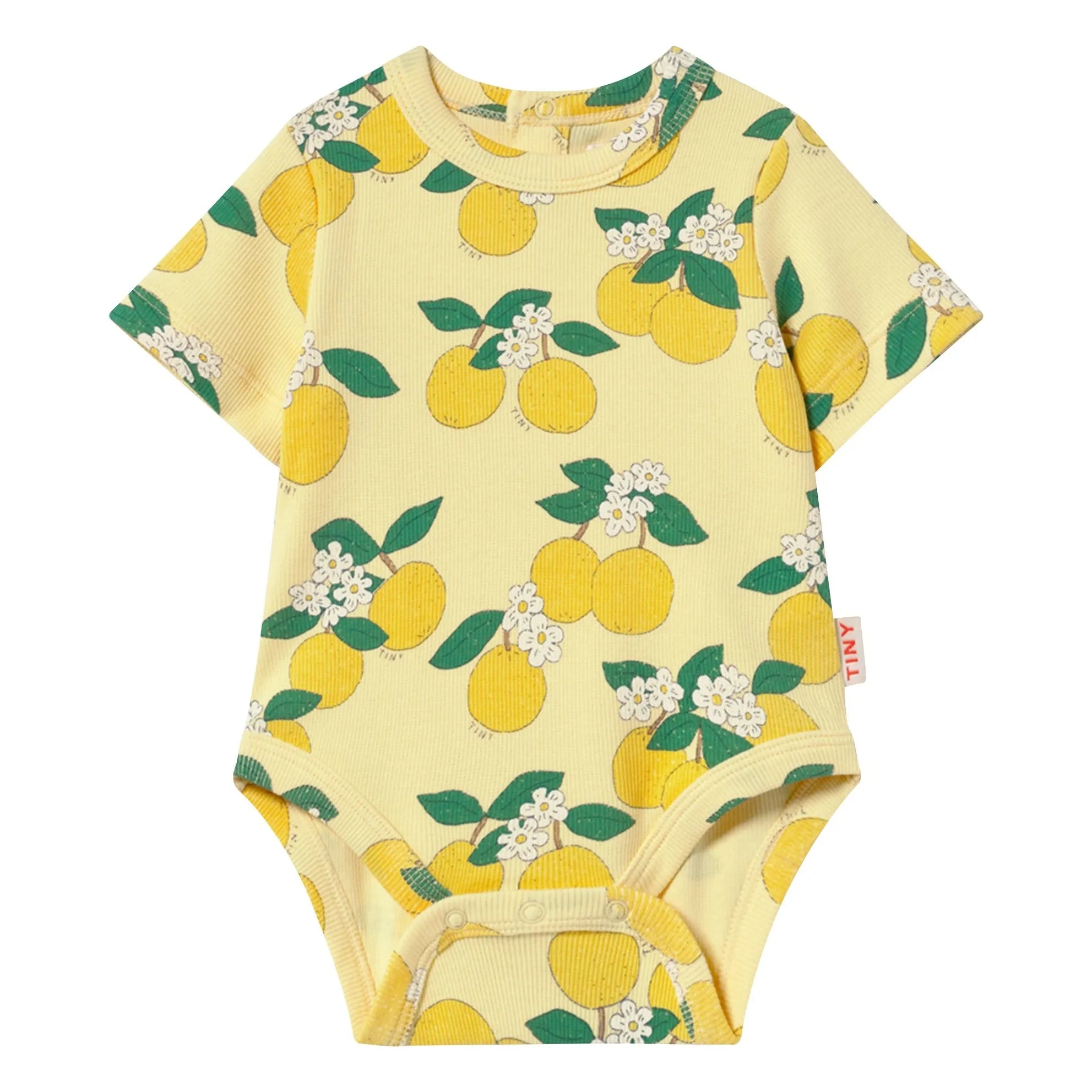 Tinycottons - Mono de canalé Naranja Algodón orgánico | Amarillo pálido
