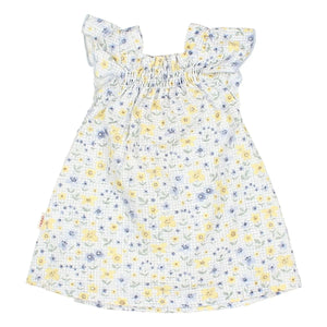 Búho - Vestido de seersucker con estampado floral | Azul claro