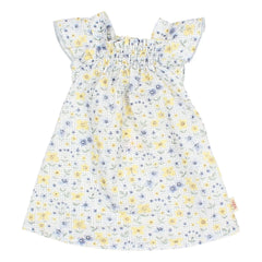 Búho - Vestido de seersucker con estampado floral | Azul claro