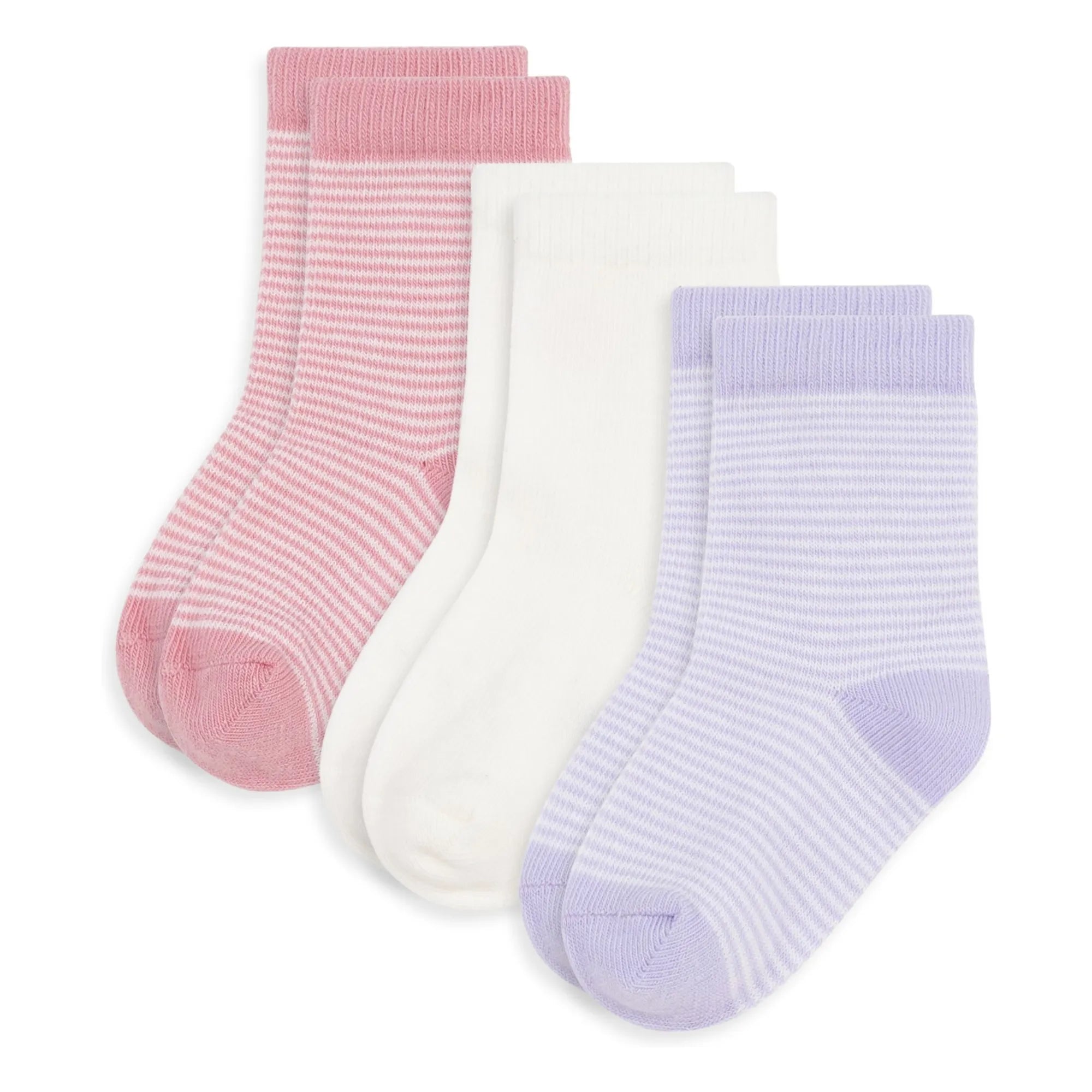 Petit Bateau - Set de 3 pares de calcetines acanalados a rayas | Rosa