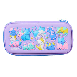 Smiggle - Estuche rígido pequeño lila con relieve 3D