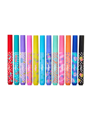Smiggle - Set de 12 marcadores fluorescentes perfumados y estuche para lápices Away