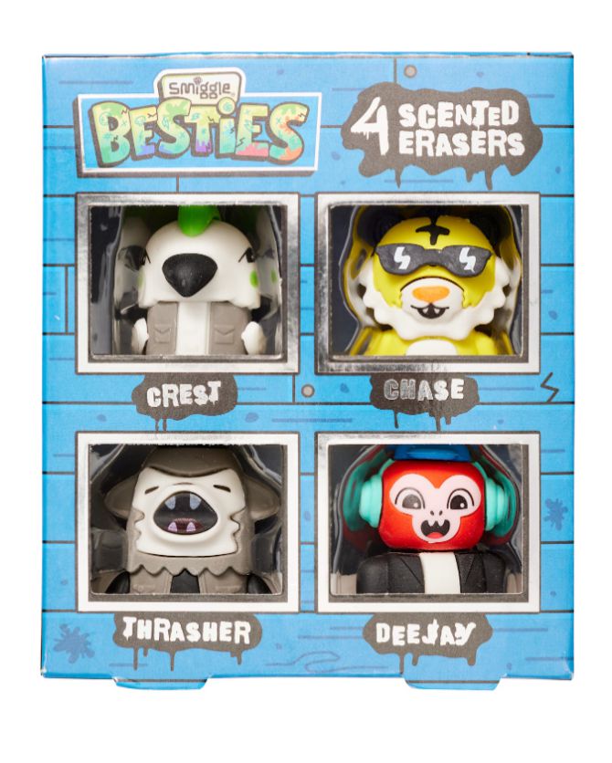 Smiggle - Pack de Gomas de Borrar Aromáticas Besties