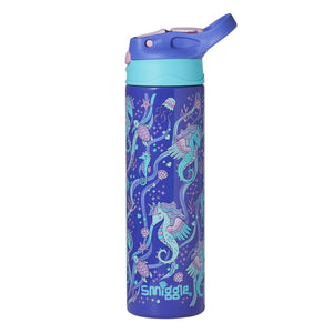 Smiggle - Better Together Termo de acero inoxidable de 520 ml con pajita