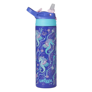Smiggle - Better Together Termo de acero inoxidable de 520 ml con pajita