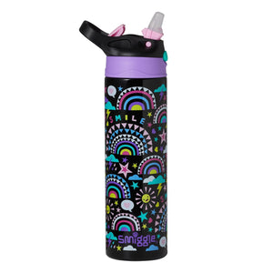 Smiggle - Better Together Termo de acero inoxidable de 520 ml con pajita